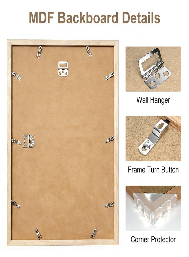 TONES FRAME DESIGN 12x16 Picture Frames with Mat for 9x12, Solid Wood Veneer Finish Natural Poster Frame with Plexiglass for Gallery Wall Photo Art Prints Home Decor (1 Pack) - Image 5