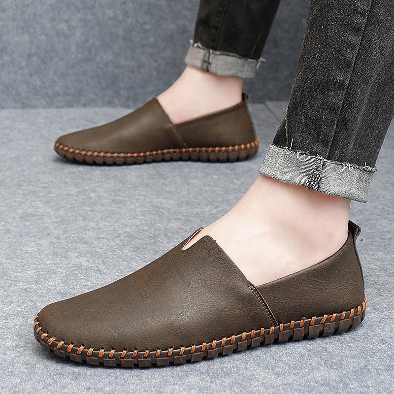 Men'S Leather Shoes Breathable 2023 New Casual Shoes Men'S Flat Heel Men'S Shoes Pure Leather Men'S Bean Shoes - Image 4