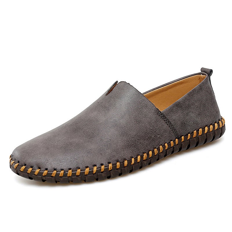 Men'S Leather Shoes Breathable 2023 New Casual Shoes Men'S Flat Heel Men'S Shoes Pure Leather Men'S Bean Shoes - Image 1