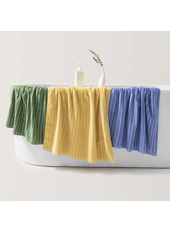 1pc Pure Cotton Striped Adult Bath Towel 470g Thickened Soft Absorbent 27.56x55.12 Inch Modern Durable Design for Bathroom Spa Use Beige - Image 1