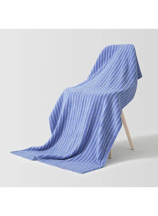 1pc Pure Cotton Striped Adult Bath Towel 470g Thickened Soft Absorbent 27.56x55.12 Inch Modern Durable Design for Bathroom Spa Use Beige - Image 3