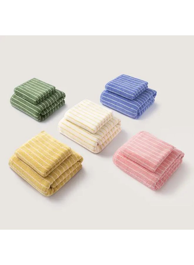 1pc Pure Cotton Striped Adult Bath Towel 470g Thickened Soft Absorbent 27.56x55.12 Inch Modern Durable Design for Bathroom Spa Use Beige - Image 2