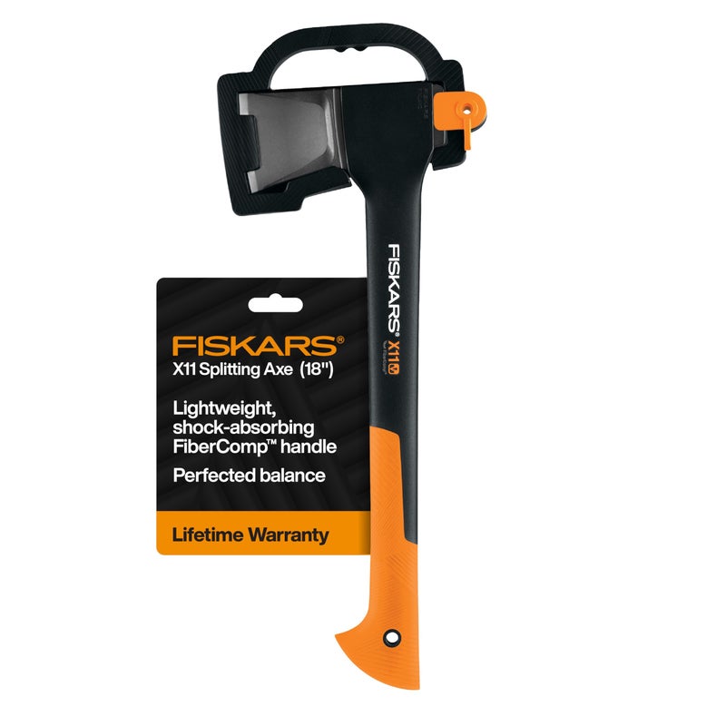Fiskars X11 Splitting Axe Hatchet, 17" Tree Branch Cutter and Wood Axe for Small Logs with Shock-Absorbing Handle - Image 1