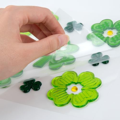 HOHUCRAB 6pcs St Patricks Day Window Clings Gel, Shamrock Top Hat Leprechaun Lucky Irish St Patricks Day Decor, St Patricks Day Decorations for Office, Holiday Window Clings for Party Supplies Gifts - Image 3