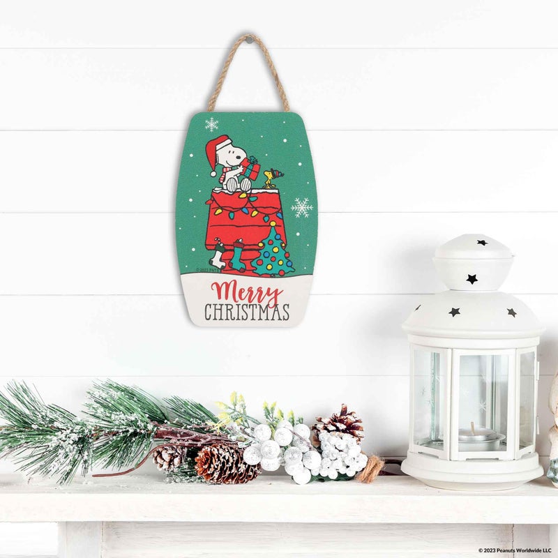 Open Road Brands Peanuts Snoopy and Woodstock Merry Christmas Hanging Wood Wall Decor - Fun Snoopy Christmas Decoration for Home - Image 5