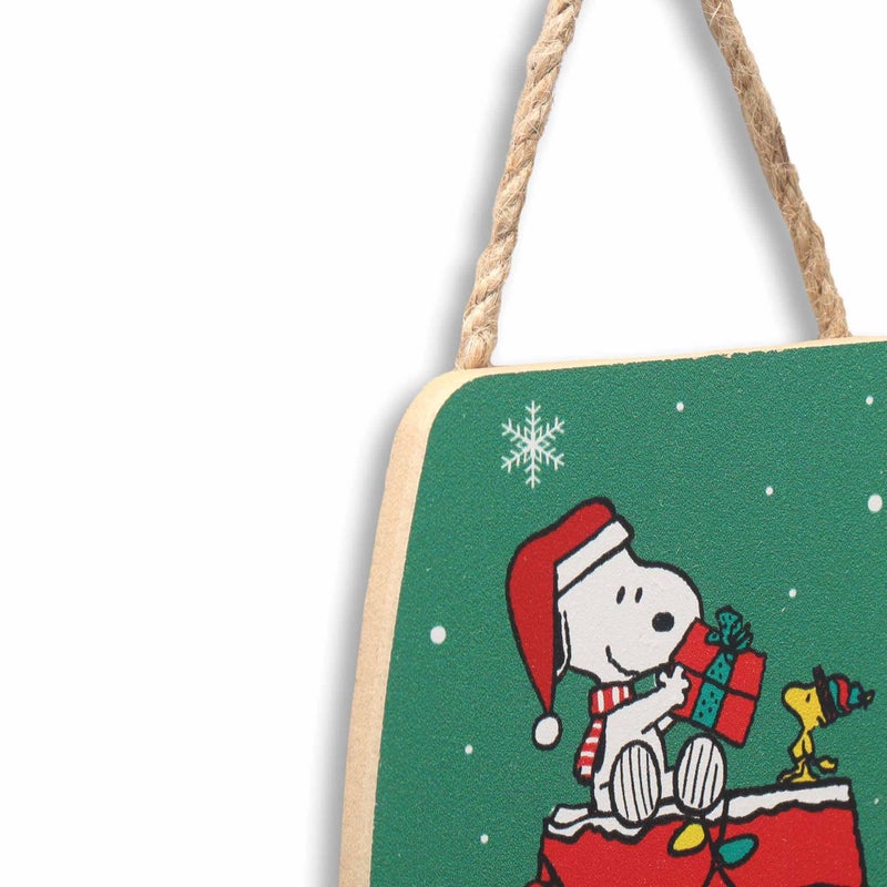Open Road Brands Peanuts Snoopy and Woodstock Merry Christmas Hanging Wood Wall Decor - Fun Snoopy Christmas Decoration for Home - Image 4