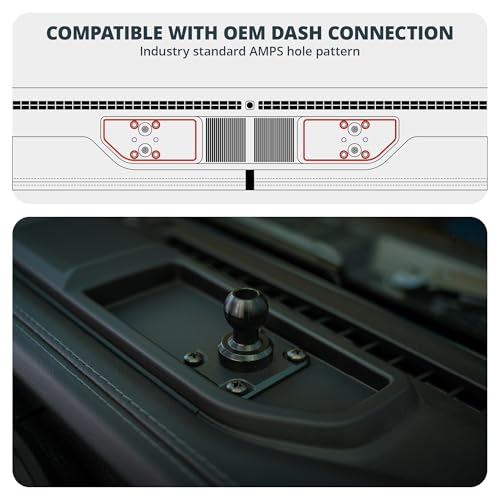 Tackform All Metal Dash Mount Magnetic CB Microphone Holder Compatible with 2024 – 2025 Jeep Wrangler JL, 4xe, & Gladiator JT | Carbon Fiber Arm | Compatible with Midland MXT275 and MXT575 | Black - Image 2