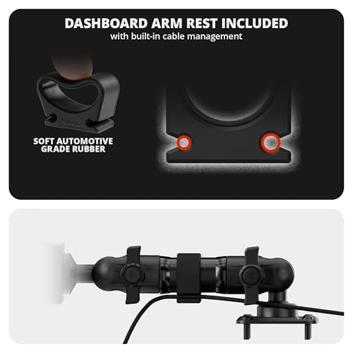 Tackform All Metal Dash Mount Magnetic CB Microphone Holder Compatible with 2024 – 2025 Jeep Wrangler JL, 4xe, & Gladiator JT | Carbon Fiber Arm | Compatible with Midland MXT275 and MXT575 | Black - Image 3