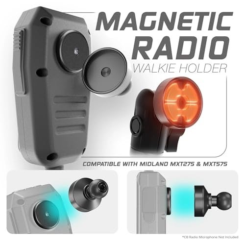 Tackform All Metal Dash Mount Magnetic CB Microphone Holder Compatible with 2024 – 2025 Jeep Wrangler JL, 4xe, & Gladiator JT | Carbon Fiber Arm | Compatible with Midland MXT275 and MXT575 | Black - Image 5