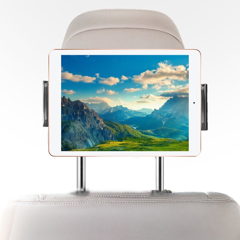 Car Tablet Holder: Black 360° Rotatable Adjustable Stretch 5-22cm Range - Universal 5-11 Inch Device Compatibility Stable Non-slip Mount for Back Seat Car Travel Passengers - Image 5