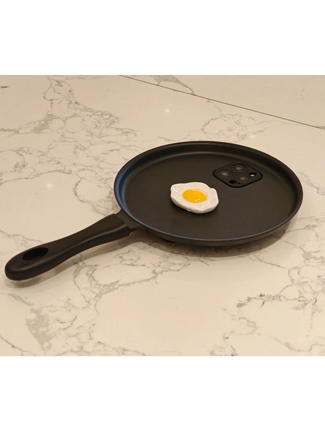 ShebSheb - Frying Pan Phone Case for iPhone 15 Pro,Creative Cute High Imitation Spoof Fun Fried Egg Silicone Phone Case - Image 1