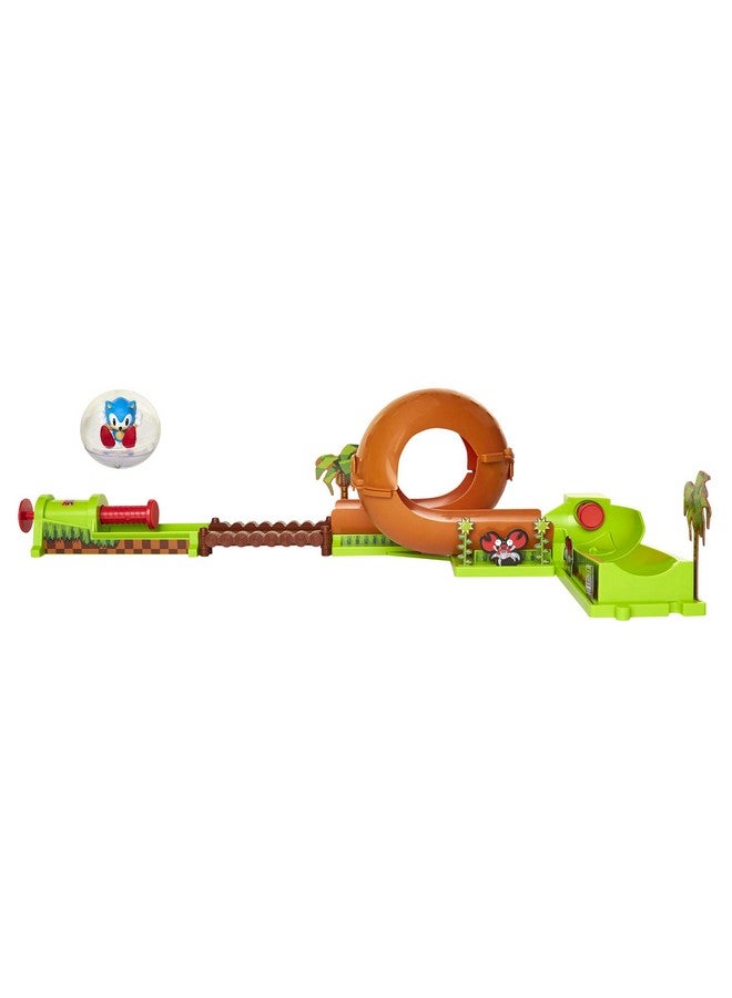 Sonic The Hedgehog Pinball Green Hill Zone , Track Play Set, 9 Piece, with Looping Action & Automatic Bumper Exclusive Sonic Sphere Included, for Ages 3+ - Image 2