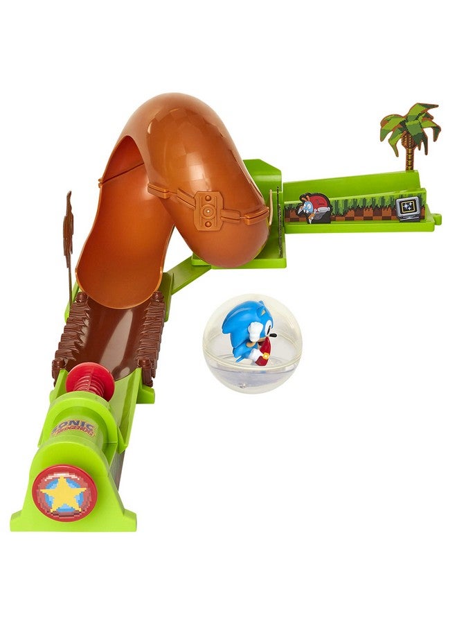 Sonic The Hedgehog Pinball Green Hill Zone , Track Play Set, 9 Piece, with Looping Action & Automatic Bumper Exclusive Sonic Sphere Included, for Ages 3+ - Image 4