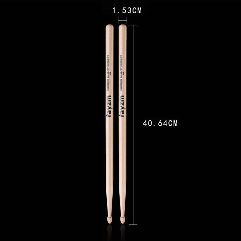 rayzm Drum Sticks 5B, Solid American Hickory Drumsticks/Beater Sticks, Wood Tips - Image 4
