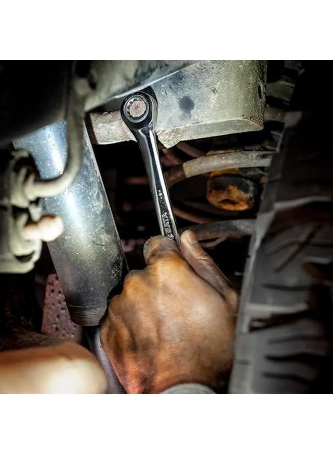 Sata 7 Piece Sae Full Polished Chrome Ratcheting Wrench Set With Blow Molded Tray 12 Point 5 16 3 8 7 16 1 2 9 16 5 8 3 4 Inch St09023Sj - Image 4