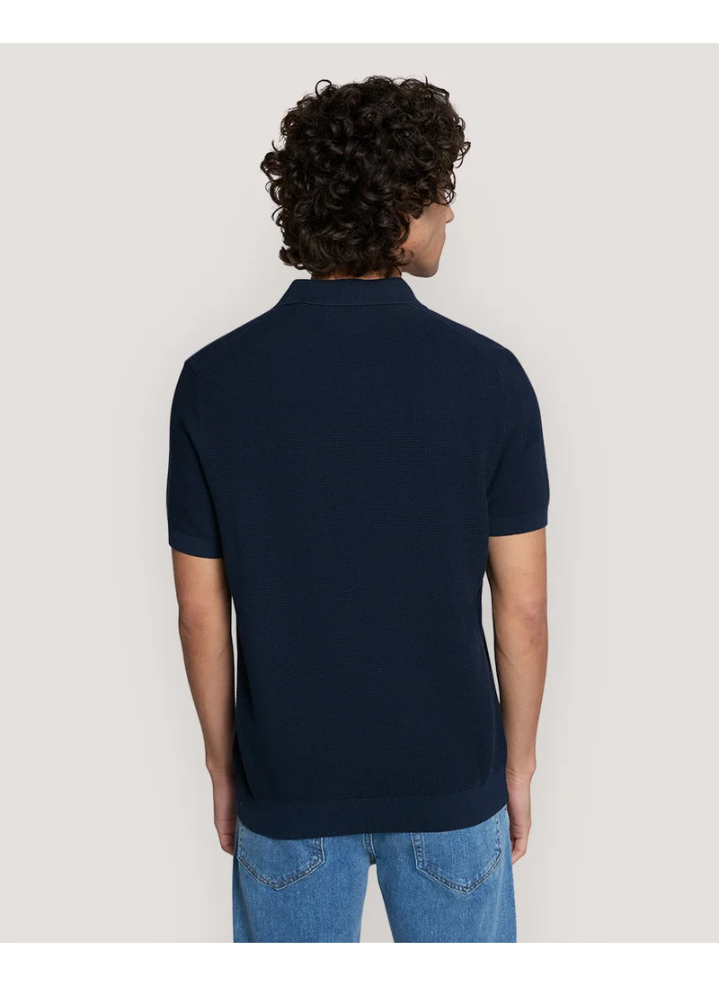 GANT Gant Micro Textured Cotton Polo Shirt