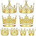FFNIU Gold Crown Cake Topper 8Pcs Gold Mini Crowns for Flower Arrangements and Crafts Small Tiara Cake Topper for Wedding and Birthday Party Cake - Image 2