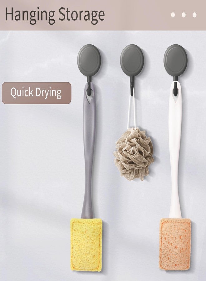 ARCLIBER Dish Brush with Handle,Non-Scratch Dishwand with 5 Sponge Refills for Pans, Pots, Sink & Tubs,Grey - Image 2