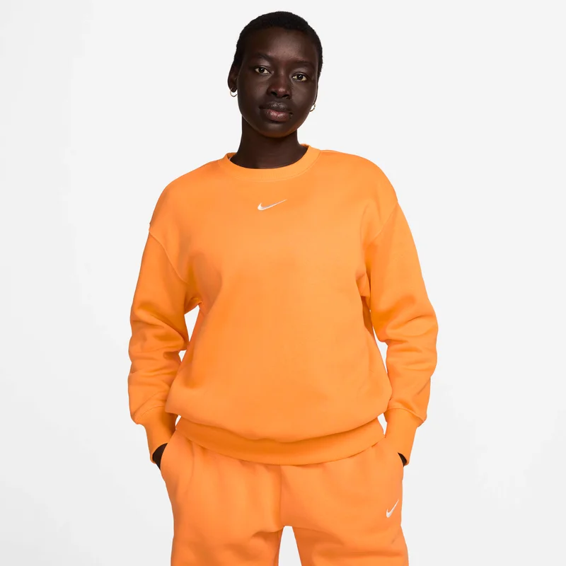 Nike Orange Women's Sportswear Phoenix Fleece Sweatshirt for Women | Best Price UAE