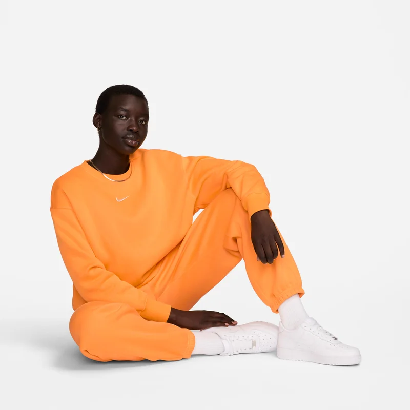 Nike Orange Women's Sportswear Phoenix Fleece Sweatshirt for Women | Best Price UAE