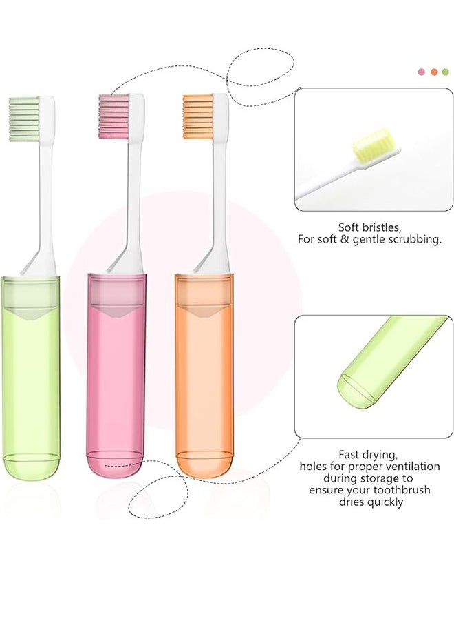 Generic - 3pcs Travel Toothbrush, Travel Toothbrush Set, Mini Toothbrush, Portable Toothbrush, Travel Size Toothbrush, Toothbrush Travel,Toothbrush Individually Wrapped For Travel Camping School Home Supplies - Image 1