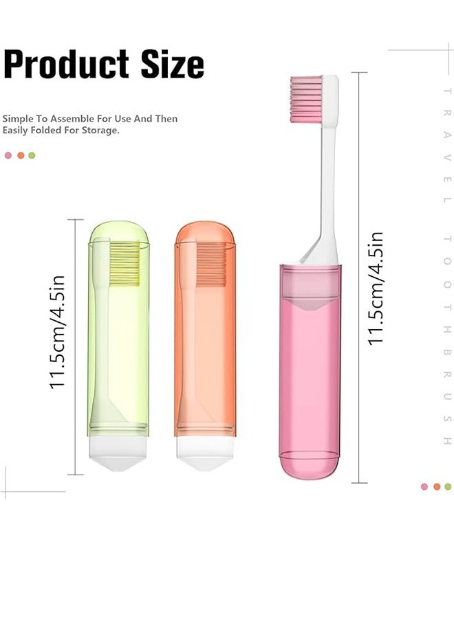 Generic - 3pcs Travel Toothbrush, Travel Toothbrush Set, Mini Toothbrush, Portable Toothbrush, Travel Size Toothbrush, Toothbrush Travel,Toothbrush Individually Wrapped For Travel Camping School Home Supplies - Image 1