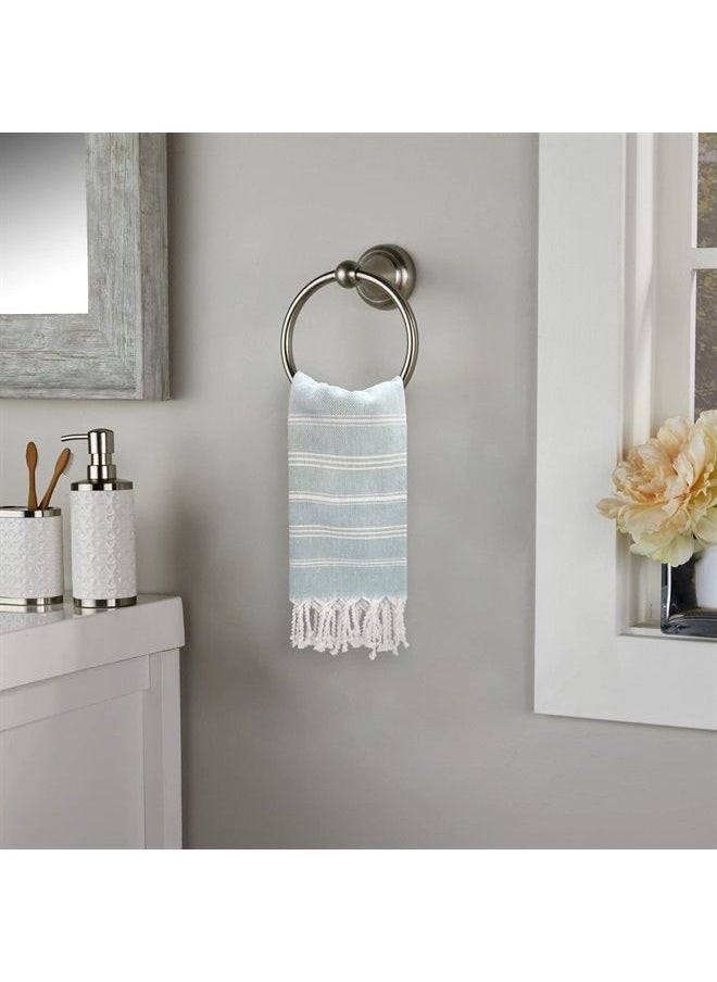 Cabanana - Cotton Turkish Hand Towel - Set of 2 | Boho Kitchen Tea Towels, 30 x 20 Inches Thin Decorative Bathroom Towel (Aqua) - Image 1
