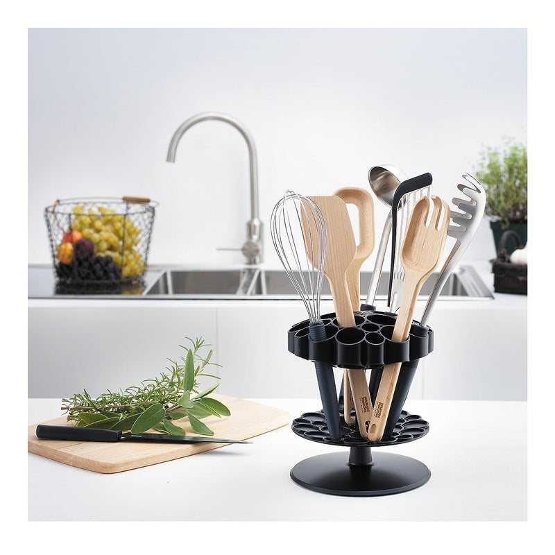 PATTAR Rotating Honeycomb Utensil Caddy Black - Image 2