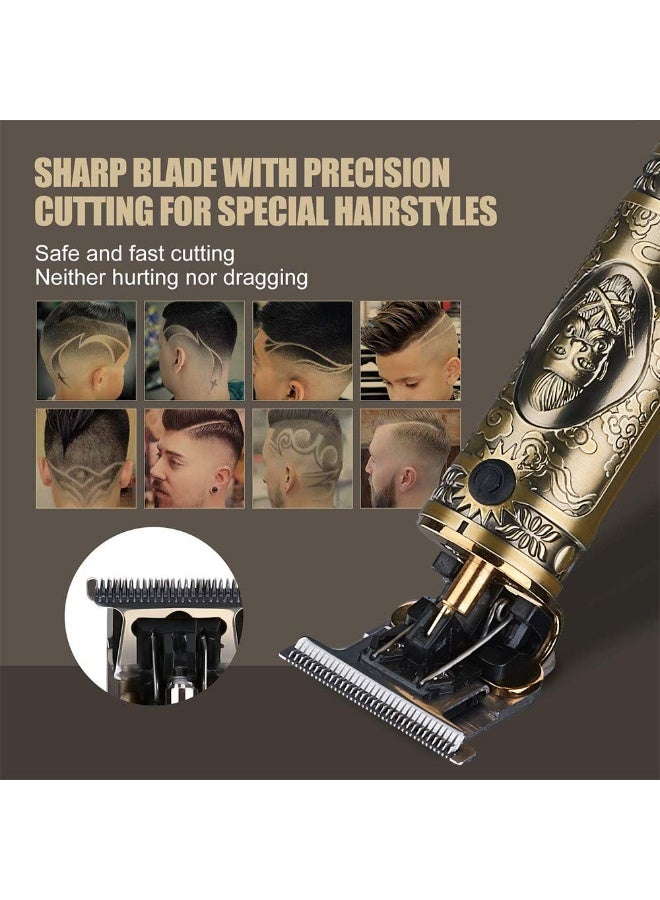 Hair Clippers for Men Hair Trimmer for Barbers,Professional Cordless T Blade Trimmer,,Barber Shavers for Hair Cutting,Gold Knight Close-Cutting Hair Machine - Image 4