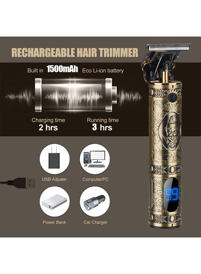 Hair Clippers for Men Hair Trimmer for Barbers,Professional Cordless T Blade Trimmer,,Barber Shavers for Hair Cutting,Gold Knight Close-Cutting Hair Machine - Image 5