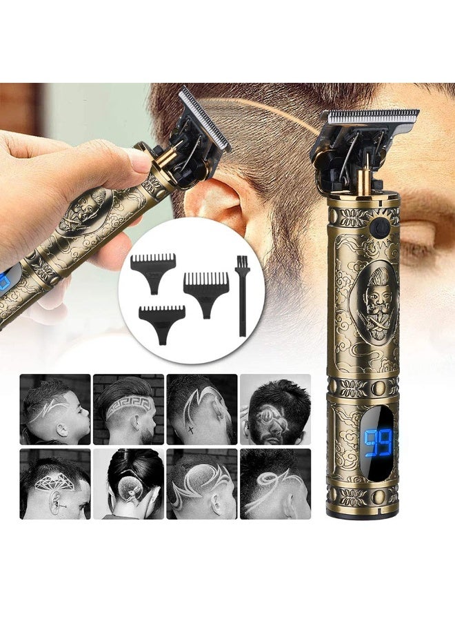 Hair Clippers for Men Hair Trimmer for Barbers,Professional Cordless T Blade Trimmer,,Barber Shavers for Hair Cutting,Gold Knight Close-Cutting Hair Machine - Image 3