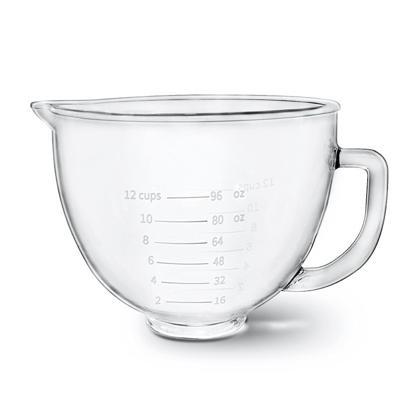 Kitwanda Glass Bowl Compatible With KITCHENAID Stand Mixer,5QT,With Red Lid Compatible with Artisan 5KSM125, 5KSM150, 5KSM175, 5KSM7580, KSM150, RRK150 and More Models for Simple Attachment - Image 4