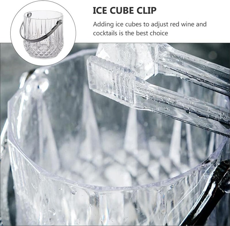 Khazna Ice Bucket, 2 pcs Portable Ransparent Crystal Ice Bucket with Ice Clips Large Capacity Drinks Bucket for Dining Room, Kitchen, Home - Image 4