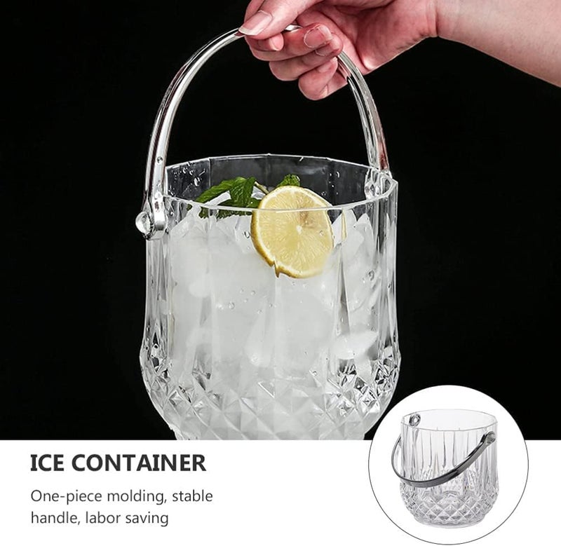 Khazna Ice Bucket, 2 pcs Portable Ransparent Crystal Ice Bucket with Ice Clips Large Capacity Drinks Bucket for Dining Room, Kitchen, Home - Image 3
