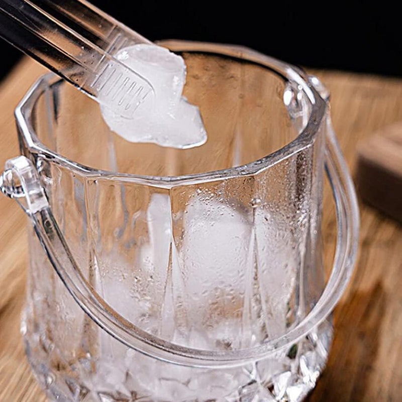 Khazna Ice Bucket, 2 pcs Portable Ransparent Crystal Ice Bucket with Ice Clips Large Capacity Drinks Bucket for Dining Room, Kitchen, Home - Image 5