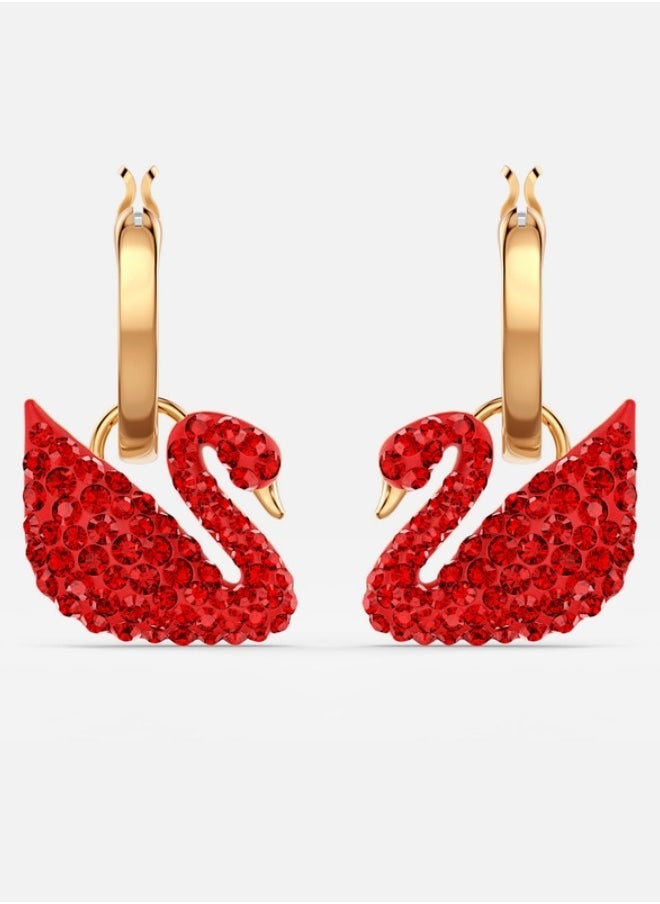 Generic - Signature Red Swan Element Drop Earrings Gold Plated - Image 1