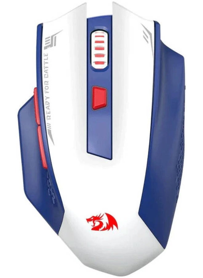 Redragon M994WBR Woki Gaming Mouse, Optical Pixart 3395 Sensor, Up to 26000 DPI, 3 Mode Connectivity, BT/2.4GHz/Wired, 6 Programmable Buttons, 1ms Response Polling Rate, White - Image 1