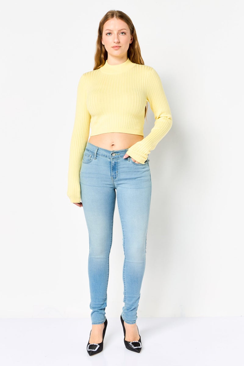 Levi's Women Supper Skinny Washed Stretchable Jeans, Light Blue - Image 4