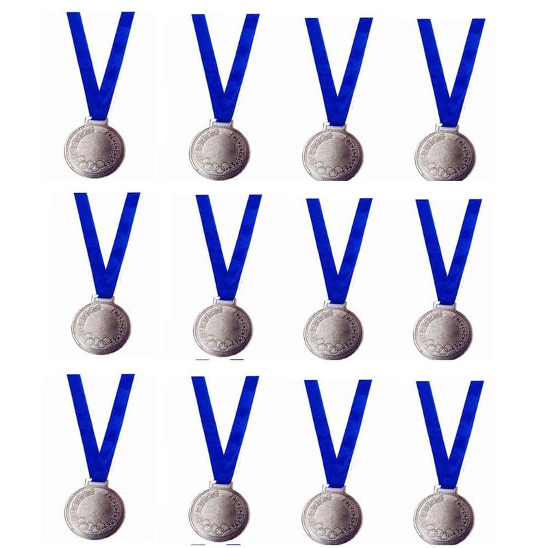Canbee Sports Office School R&R Medals (Silver- Pack of 12) - Image 1