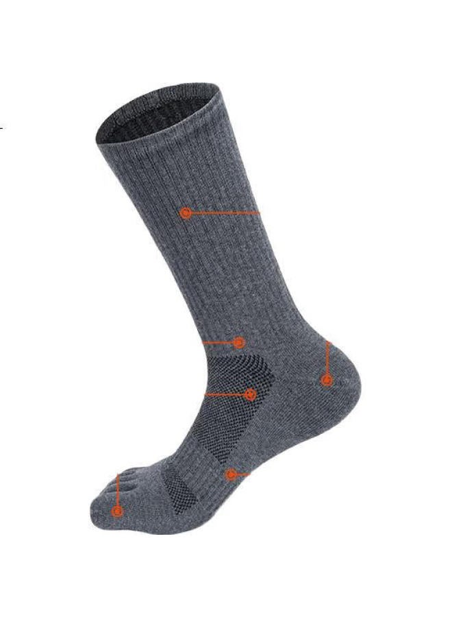 TFO Five-Toe Outdoor Socks, Durable Breathable Sports Hiking Toe Socks 2202357, Men'S Black - Image 1