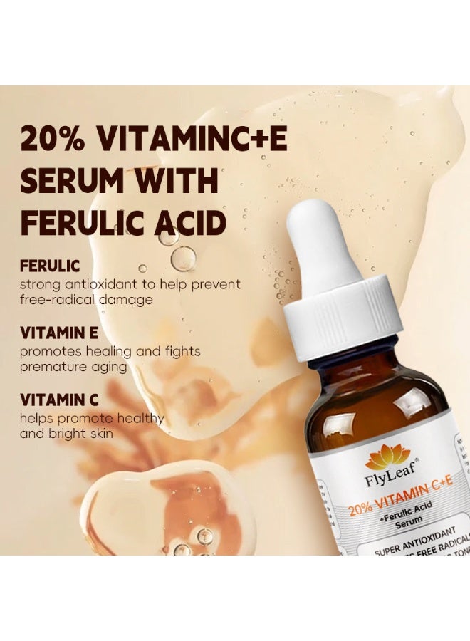 Fly Leaf 2-PACKS 20% Vitamin C + E + Ferulic Acid Triple Antioxidant Serum | Brightens Skin Tone and Neutralizes Free Radicals 30ml*2 - Image 2