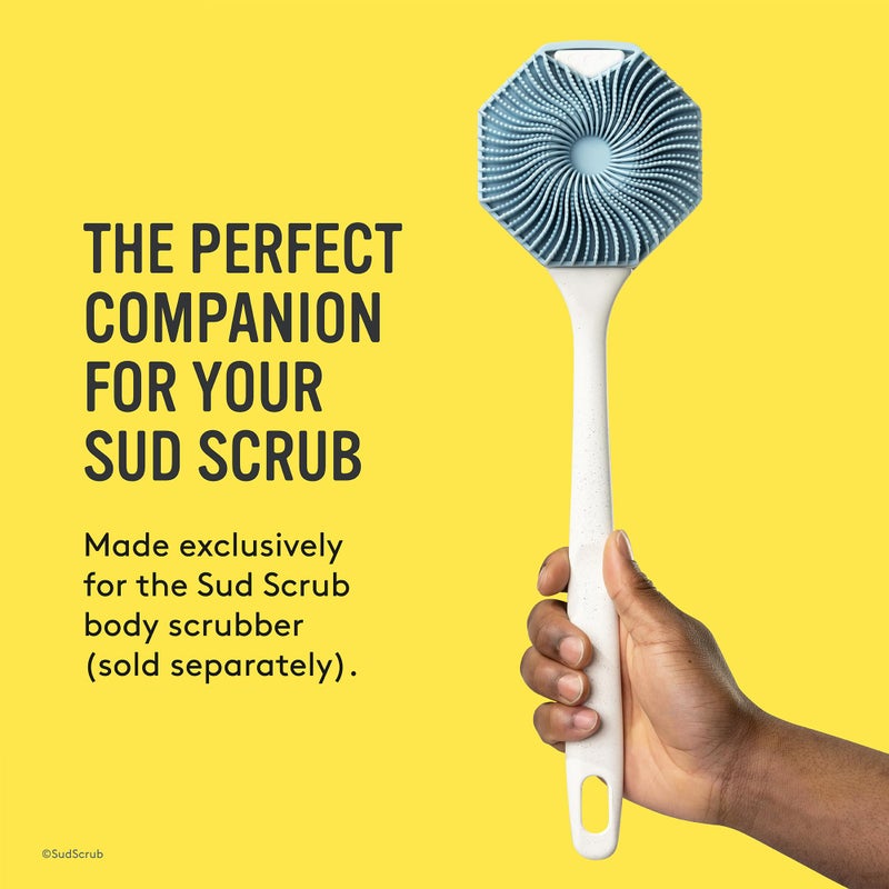 Sud Scrub® Extender Handle, Back Scrubber Attachment for Silicone Body Scrubber, Shower Scrubber for Body, Long Handled Scrub Brush for Shower, Back Brush for Shower (Speckled White) - Image 4