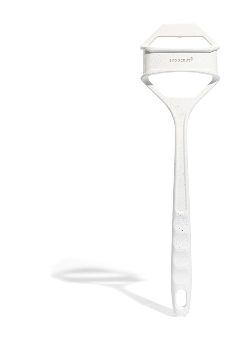 Sud Scrub Sud Scrub® Extender Handle, Back Scrubber Attachment for Silicone Body Scrubber, Shower Scrubber for Body, Long Handled Scrub Brush for Shower, Back Brush for Shower (Speckled White)  - Image 1