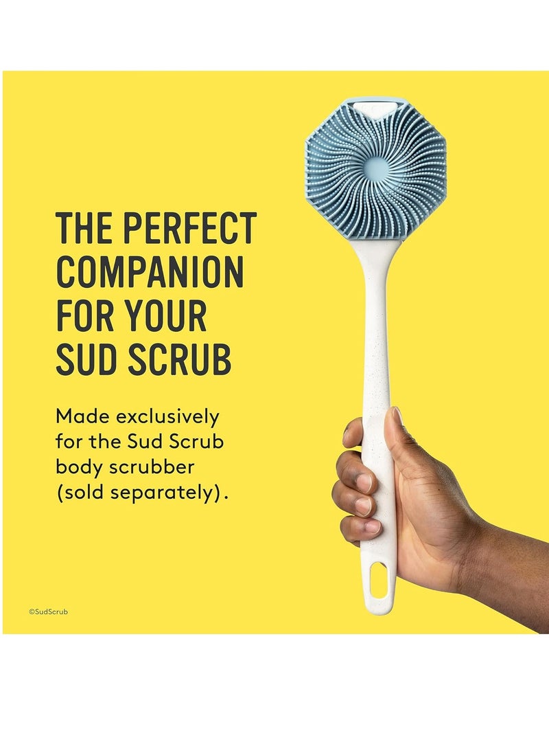 Sud Scrub Sud Scrub® Extender Handle, Back Scrubber Attachment for Silicone Body Scrubber, Shower Scrubber for Body, Long Handled Scrub Brush for Shower, Back Brush for Shower (Speckled White)  - Image 4