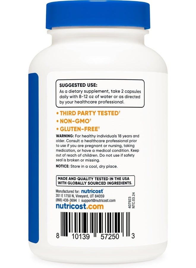 Nutricost Betaine Anhydrous Capsules 1500Mg, 60 Servings Gluten Free, Nongmo, 750Mg Per Cap, 120 Capsules - Image 4