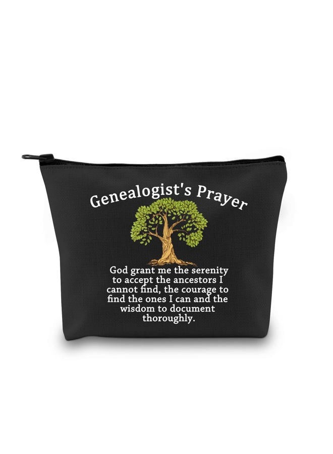 MEIKIUP Funny Genealogist Cosmetic Bag Family Researcher Gift Genealogist's Prayer for Historian Researcher Genealogy, Genealogist Bag - Image 1
