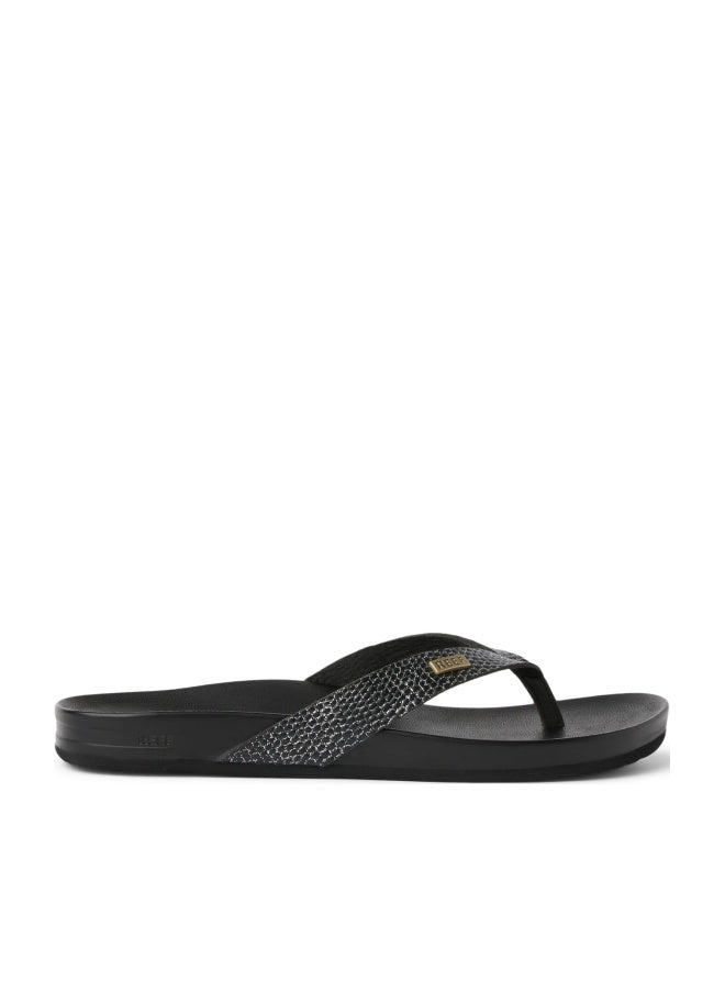 Reef Cushion Court Women's Beach Sandals Black Sassy - 10 Medium - Image 1