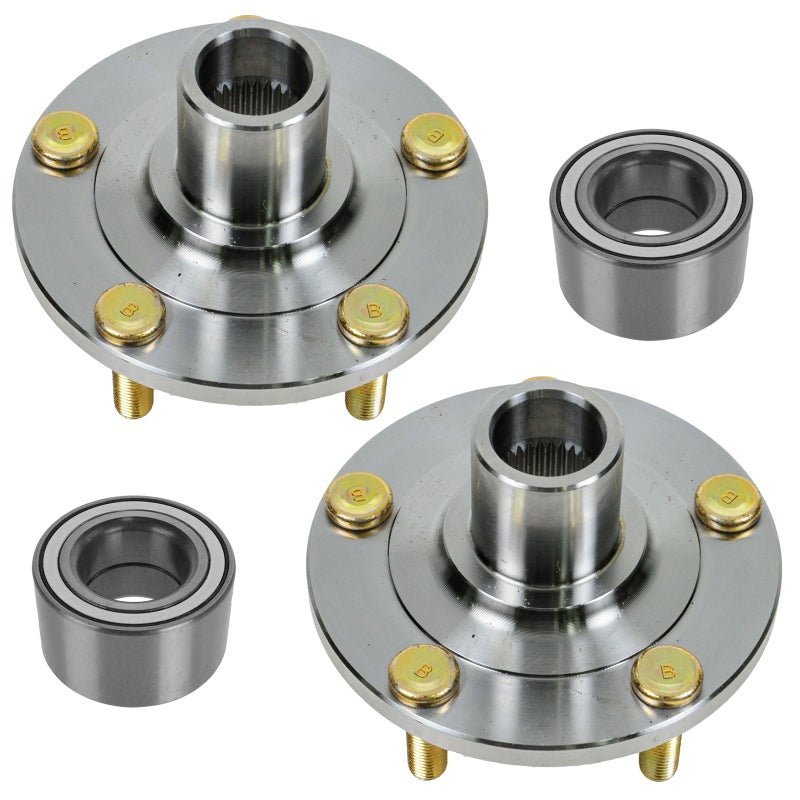 TRQ 2 Piece Front Passenger Side Driver Passenger Side Wheel Bearing Hub Kit Set Compatible with 20052013 Mazda 3 20062015 5