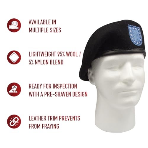 Rothco 4919: Inspection Ready Beret with Flash - Image 3