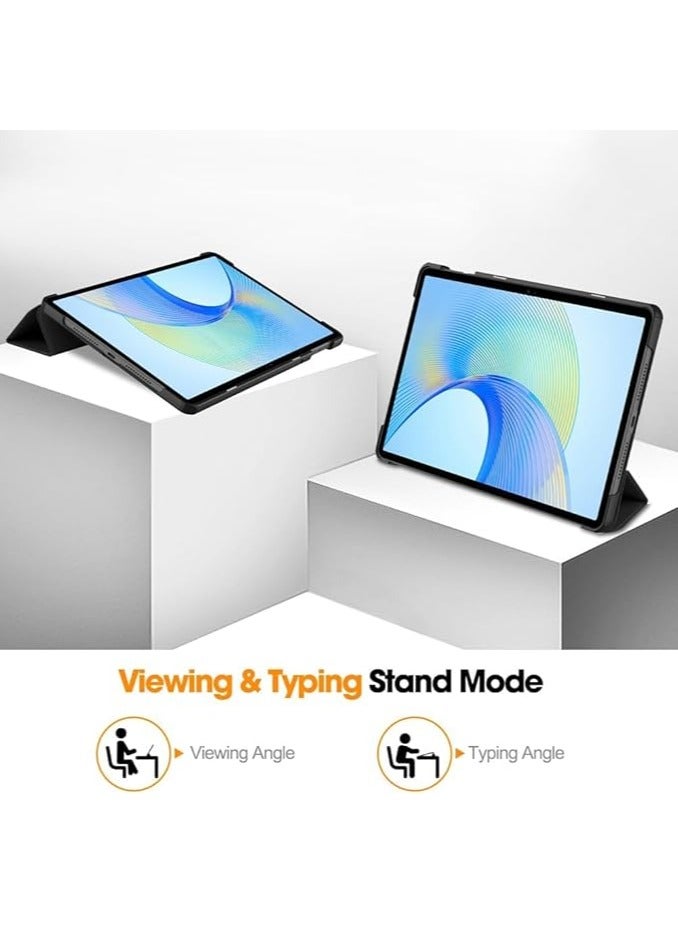 erorex Case for Honor Pad X9 11.5 Inch Tablet Case, Ultra Slim Lightweight Shockproof Leather Tri-fold Shell Multi-Angle Folding Stand Hard PC Cover for Honor Pad X9 Tablet 2023, Black - Image 3